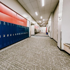 A hallway at Liberty High School.